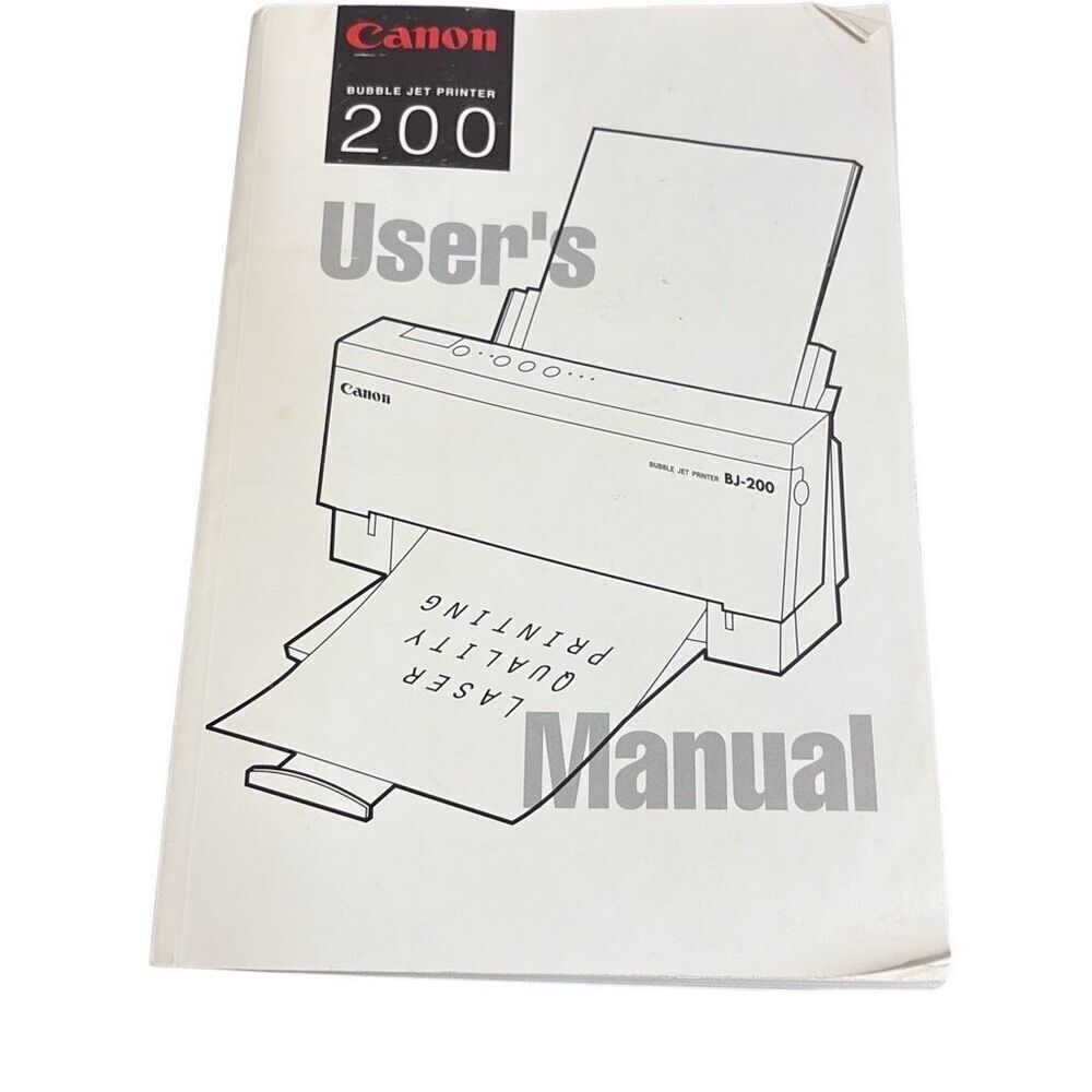 Canon BubbleJet Printer 200‎ User's Manual ST533B30 Vintage Excellent Condition